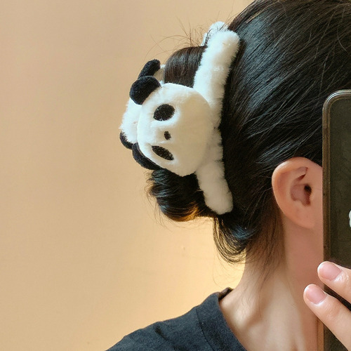 Pinzas Para El Pelo De Peluche Con Forma De Gato Con Forma D