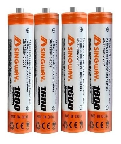 Pack X 4 Pilas Aaa Recargables 1600 Mah Singway