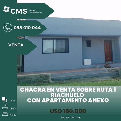 Chacra En Venta En Riachuelo Naturaleza, Confort Y Ubicación Ideal