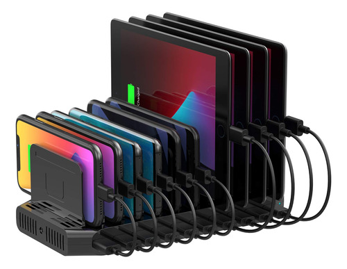 Unitek Estacin De Carga Usb, 10 Puertos Rpidos Usb Y Separad