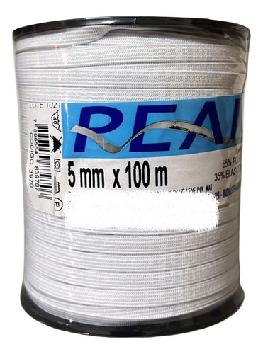 Elástico Para Confecção Roupa 100 M- 5mm Branco Não Roliço