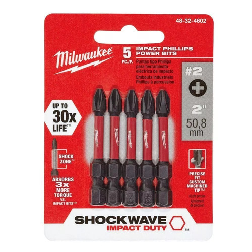 Punta Ph 2 X 50 Milwaukee Shockwave 48-32-4602