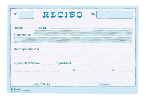 Talão De Recibo Comercial Sem Canhoto Com 50 Folhas Pt 20 - Tamoio