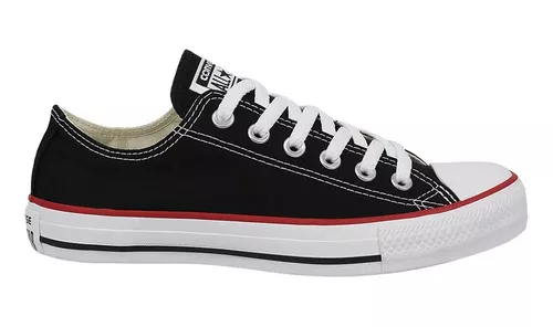 Tênis Converse ALL Star Sola Baixa Preto Vermelho Cano Baixo Casual Tênis  unisex Feminino e Masculino