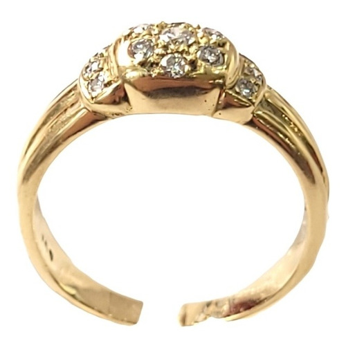 Imagen 2 de 4 de Anillo Oro 18kts Cubics 3,9grs N°9 Brumat