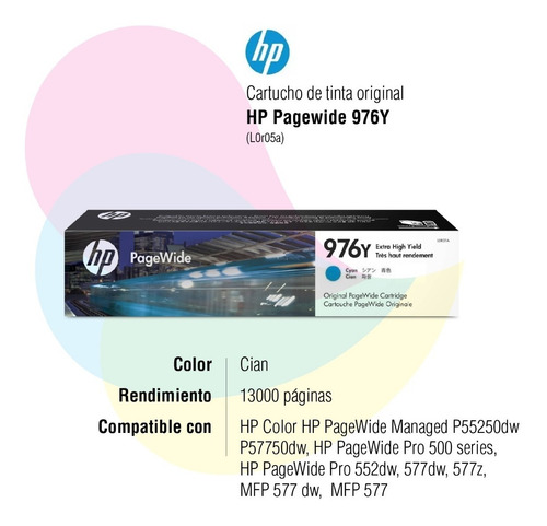 Cartucho Hp 976y Cyan Original L0r05a Hp 552 577 55250