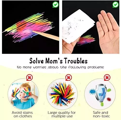 ZMLM Rainbow Scratch Mini Art Notes - 125 Magic Scratch Note Off Paper Pads Cards Sheets for Kids Black Scratch Note Arts Crafts DIY Party Favor