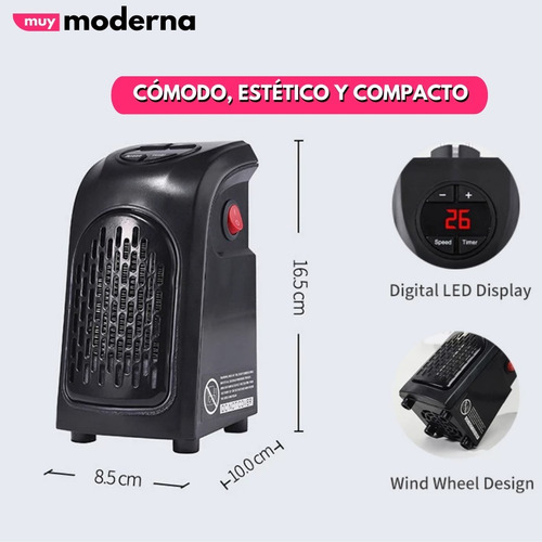 Calefactor Portátil Eléctrico Bajo Consumo Control Remoto M®