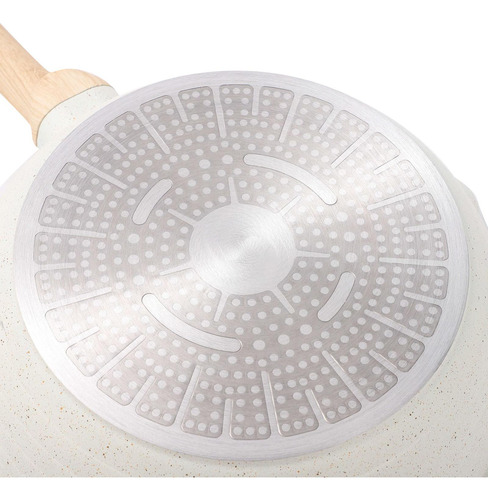 Wok Chino Antiadherente De 9,4 Pulgadas Con Tapa De Vidrio,