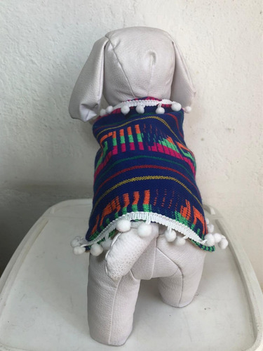 Jorongo Perro Artesanal Sarape Con Polar Talla 2 23-27cms
