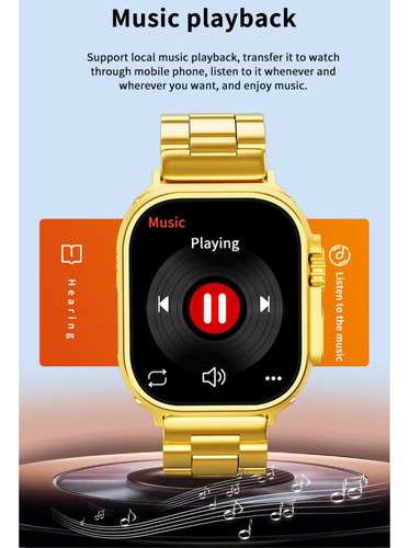 Relógios Smartwatch Feminino Gold Luxo + Pulseiras Brinde Nf