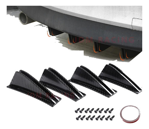 Lips Moldura Difusor Parachoques Trasero 4 Pcs Spoiler