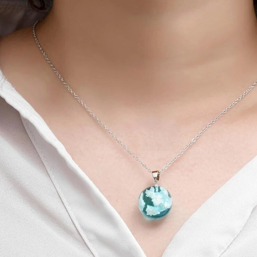 Imagen 7 de 7 de Collar Cielo Nubes Brilla En La Oscuridad + Estuche Regalo