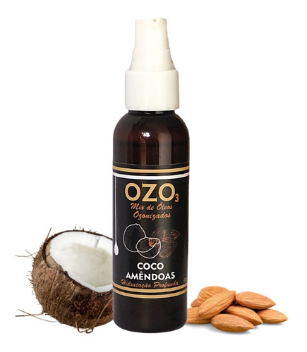 Óleo De Amêndoas Com Coco Ozonizado 60ml Ozo3 Cabelo E Unhas