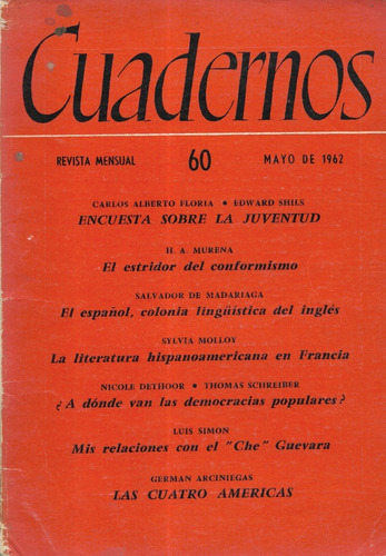 Revista Cuadernos / Mayo 1962 / Congreso Libertad Cultura