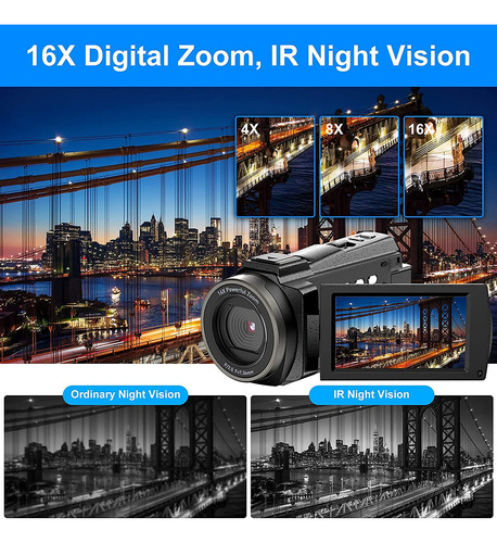 Videocámara 4k Uhd 48mp Wifi Ir Visión Cámara