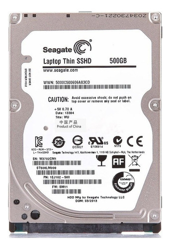 Hd Seagate Laptop Thin Hibrido 500gb Sshd St500lm000 - Cor Prateado