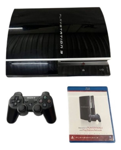 Console Playstation 3 Ps3 Fat Com Controle 3 Jogos Originais Preto (Recondicionado)