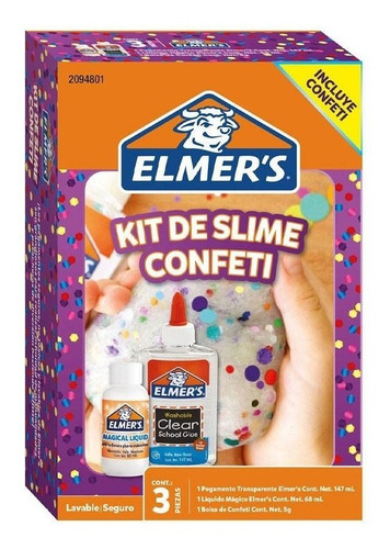 Kit Elmers Masa Pegajosa Confeti Pack *3
