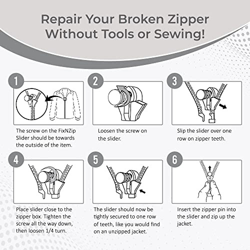 Fixnzip (níquel) - Kit Universal De Reparación De Cremallera