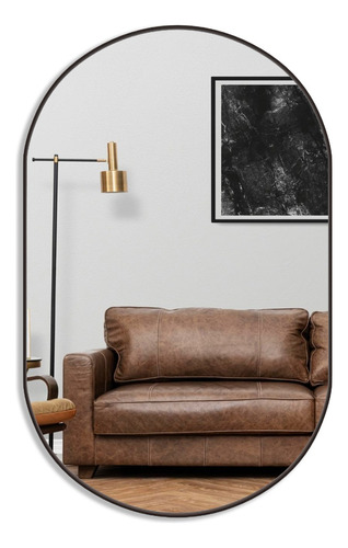 Espelho ovalada de parede Mirror Store Oval do 80cm x 50cm com 80cm de diâmetro quadro café