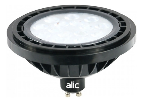 Lampara Led Ar111 13w Negra Luz Fria Alic Luz Blanco Frío
