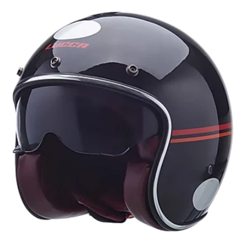 Capacete Lucca Sublime Red Lines Com 1 Viseira Solar Interna