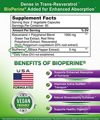 Trans Resveratrol Con Polifenoles Extra Fuerte 180 Capsulas
