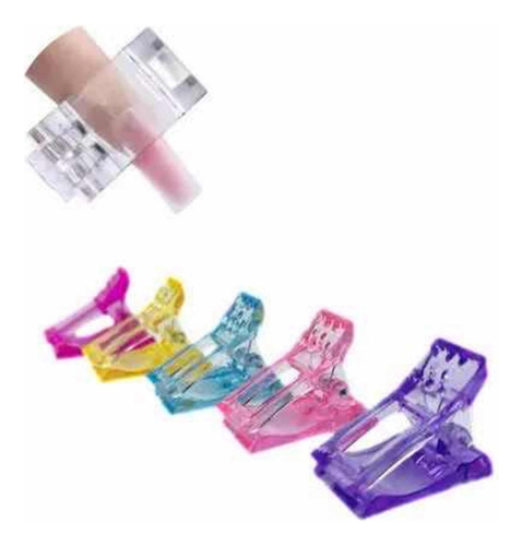 10 Pinza Clip Para Uñas Polygel Acrigel Molde Dual System