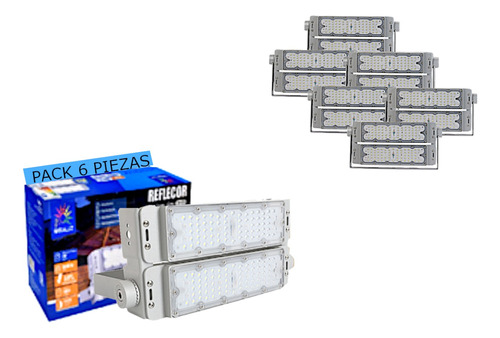 Reflector Led 100w/900w 11000lm 85-265v Exteriores 6 Piezas