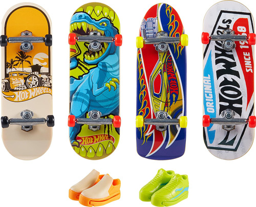 Hot Wheels Skate Tricked Out Pack, 4 Diapasones Temáticos De