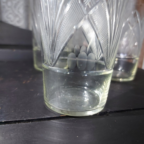 Imagem 5 de 9 de Copo Cristal 3 Unidades Suco 280ml Lapidado Antigo +1 Brinde
