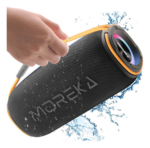 Moreka-368 Bocina Bluetooth, 20w Altavoz Bluetooth Portátil Ipx6 Impermeable, Luces Rgb, Sonido Estéreo Tws,bluetooth 5.3 Para Camping, Viajes Al Aire Libre, Fiesta, Hogar-gris