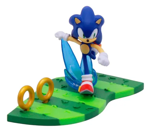 Sonic the Hedgehog フィギュア 木製台座付き Cenário C/ 5 Action Figure Sonic The Hedgehog - Just Toys