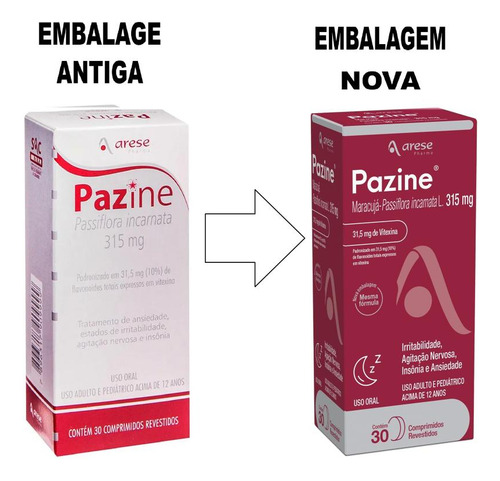 Kit Pazine 315mg Com 4 Unidades De 30 Comprimidos Cada