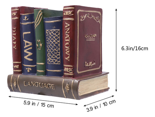 Estantería Vintage De Resina Para Libros, Figura Retro Para