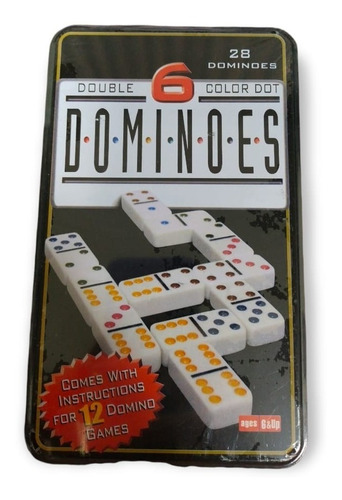Domino Doble 6 Juegan Hasta 8 Personas 28 Piezas A Color