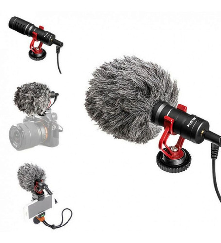 Microfone Câmera Shotgun Boom Dslr Celular Ksr Km1 = Rode Cor Preto