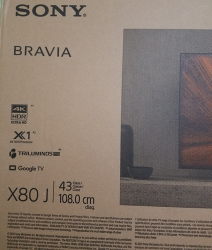 Imagen 4 de 4 de Televisor Sony Bravia X80 J 43 Pulgadas Nuevo En Su Empaque