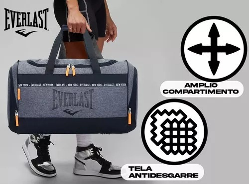 Imagen 7 de 8 de Bolso Deportivo Everlast Gym Boxeo Reforzado Viajes Cortos