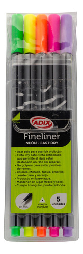 Fineliner Adix 5 Colores