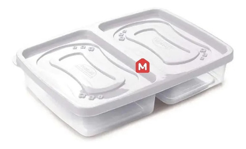 Recipiente hermético com 2 compartimentos 1100cc Plasutil