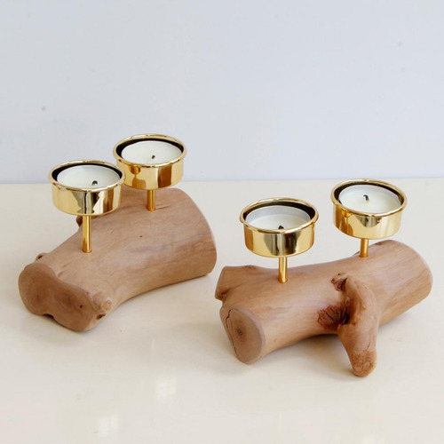 Candelabro De Base De Madera Candelabro Moderno Soporte De
