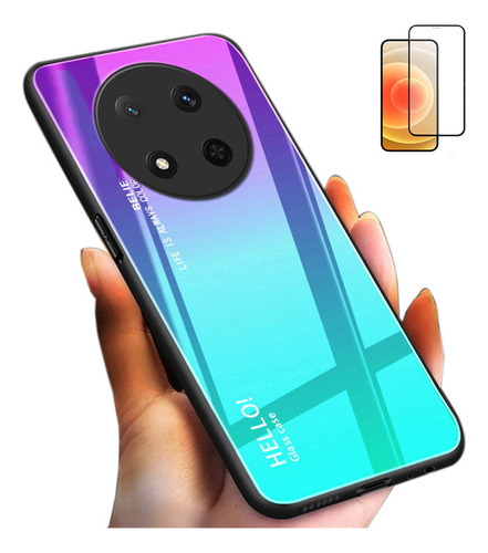 Funda Para Honor Magic 7 Lite 5g Vidrio De Color+mica