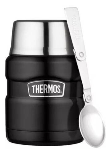 Termo De Comida Thermos King 470ml Acero Inoxidable Negro