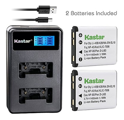 Kastar Cargador Usb, Batería Para Fnp45 fnp-45