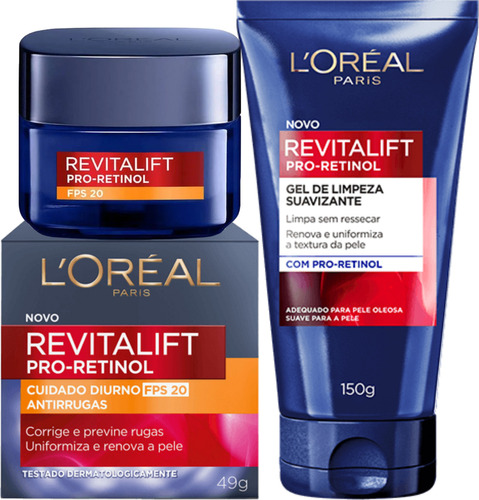 Revitalift Retinol Creme Facial Diurno Gel De Limpeza Loreal Tipo De Pele Todo Tipo De Pele