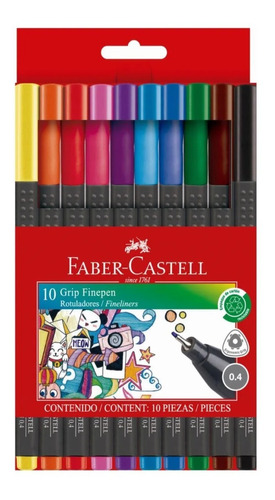 Micropunta Faber Castell Grip Finepen X 10 Uds