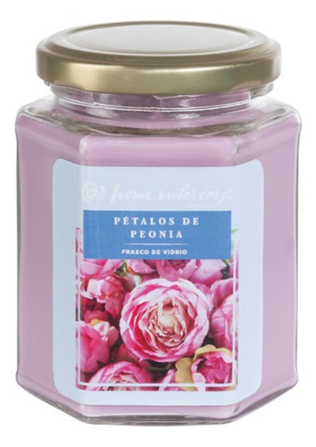 Vela En Frasco De Vidrio Hexagonal 235 Gr - Home Interiors