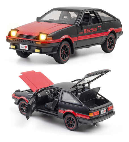 Toyota Corolla Ae86 Rojo Negro Mate Edición Especial 1/24